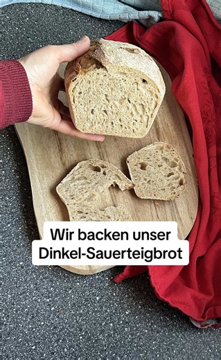 Dinki hat alles gegeben ✨ Hier noch das Rezept zum neuen Dinkel-Sauerteig: Du brauchst für den Sauerteig: 25 g Ansatz 50 g Bio Dinkelmehl 630 45 g Wasser Für den Teig: 325 g Wasser 100 aktiven Sauerteig 350 Bio Dinkelmehl 630 150 g Bio Dinkelvollkornmehl 1 TL Honig 1 TL Apfelessig (oder Balsamico bianco) 10 g Salz Am Abend füttern wir unseren Dinkelstarter im Verhältnis 1:2:2 (mit etwas weniger Wasser), wie oben bei den Zutaten für den Sauerteig angegeben und lassen ihn über Nacht bei Raumtemper