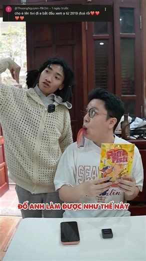 The younger sister challenges her older brother.