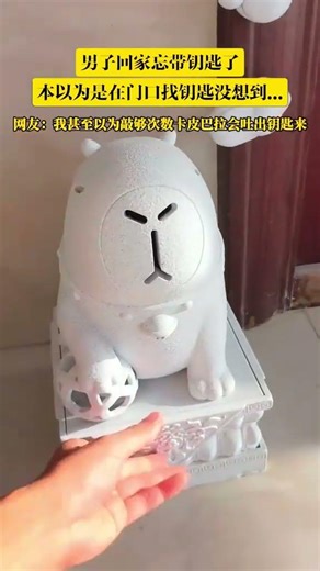 男子回家忘带钥匙了，本以为是在门口找钥匙没想到...网友:我甚至以为超过次数卡皮巴拉会吐出钥匙。 #大熱門 #共鳴