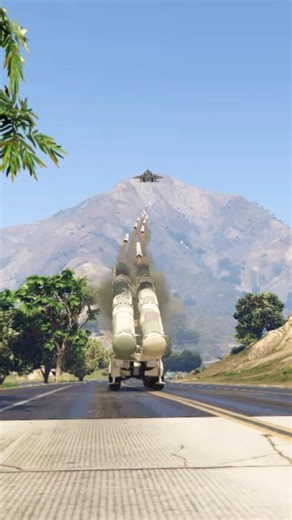 Ground Base Defense System Launches Ballistics Missile At F-16 C Gtav