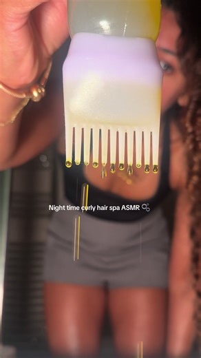 Indian hair oiling version 🇮🇳 #curls #asmr #curlyhair #hairspa #hairasmr