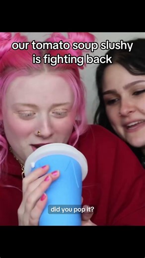we tried making a slushy w tomato soup… #shorts #besties #funnymoments #reaction #gonewrong #bff