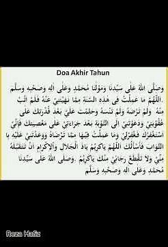 Doa Akhir dan Awal Tahun Hijriyah