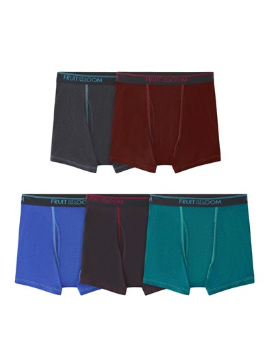 Fruit of the Loom Boys' 360 Stretch True Comfort Boxer Brief Underwear, 5-Pack, Sizes S-XL