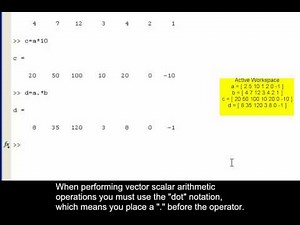 Vector arithmetic operations in MATLAB