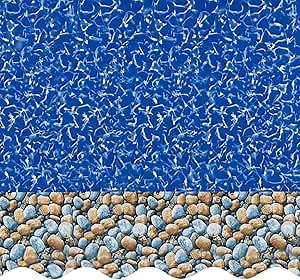 Smartline 15 ft x 25 ft Oval Swimming Pool Liner | Bedrock | Overlap Style | 48-52 Inch Wall Height | 25 Gauge Heavy Duty Virgin Vinyl | Designed for Steel Sided Above Ground Pools