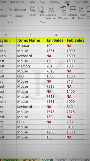 Show / Hide Gridlines In Excel I Computer with Kritika #excel #exceltips #exceltricks #shorts