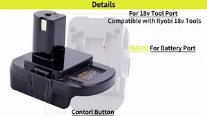 2 Packs Battery Adapter Compatible with Ryobi 18V ONE+ Tools, Convert Compatible with Dewalt 20v & Compatible with Mil-Waukee 18v Lithium Battery to Work with 18v Tools