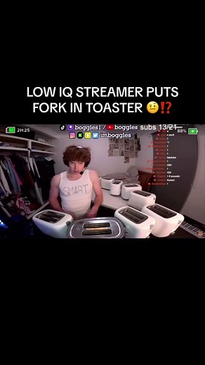 Low IQ Streamer Puts Fork in Toaster
