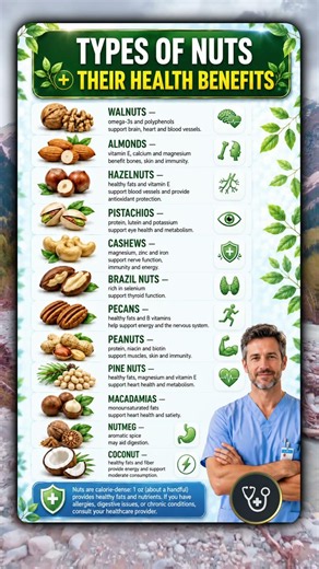 12 Types of Nuts and Their Health Benefits #health #doctortips #nutrition #wellness
