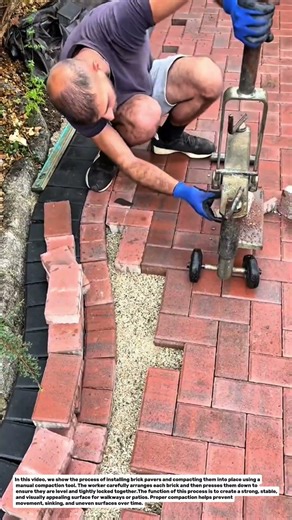Brick Paver Installation & Compaction Process | Perfect Patio Finishing Technique.