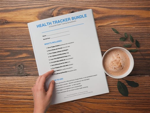 Health Tracker Bundle Excel | 10 Medical Trackers | Blood Sugar Blood Pressure Sleep Medication | Digital Download - Etsy