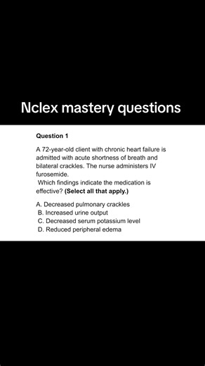 Nclex mastery questions. SATA high yield priority nursing nclex questions you must know before test day. What do you do first? Don’t just memorize but master it. #nursingstudent #nurse #nclex #fy #RN