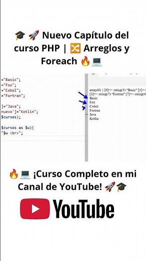 🚀 Learn Arrays and Foreach in PHP ⚡ #PHP #Programming