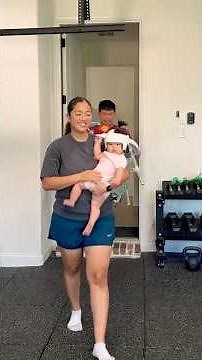 Loving the gym vibes ❤️💪 #couple #family #baby #homegym #fitness