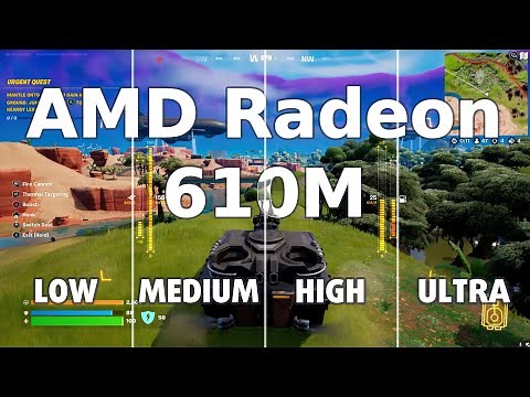 🎮 AMD Radeon 610М - Fortnite gameplay benchmarks (1080p)