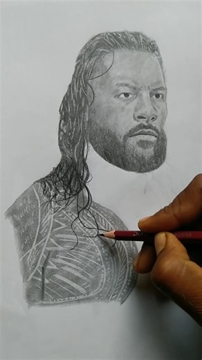 How To Draw Roman Reigns 🔥 #shorts #drawing #art #romanreigns #wwe #viral #trending #youtubeshorts