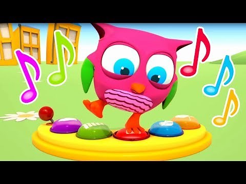 ‪@HopHoptheOwl‬ Baby Cartoon: Kids Learning Sounds with Educational Toys - A Toddler Learning Video