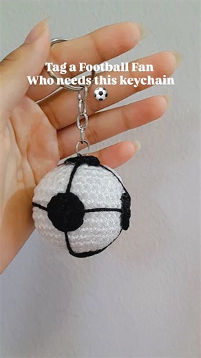 Creative Hands ~ on Instagram: "Crochet Football Keychain ⚽️ . . Order yours now! 📩 . . Follow for more ! 🥰 . . . . #crocheting #crochetlove #footballkeychain #smallbusinessowner #savepost #giftideasforhim❤️ #trendingreels #fyp #explorepage"