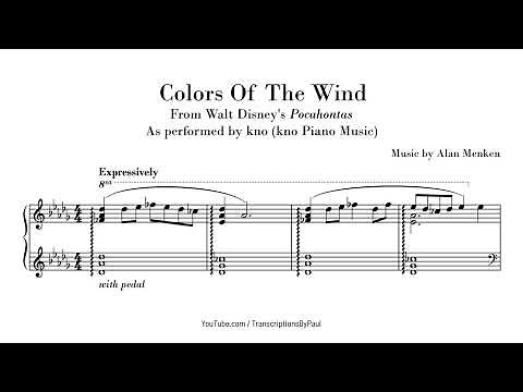 Colors Of The Wind - kno Piano Music - Sheet music transcription