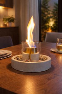 Handmade Bioethanol Tabletop Fireplace – Smokeless, Odorless Indoor Flame Decor – Glass & Concrete Modern Fire Bowl - Etsy Canada