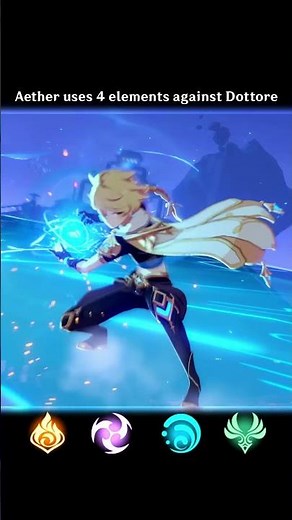 Aether goes all out to save Columbina #genshinimpact #columbina #dottore