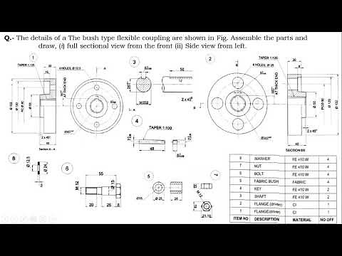 ASSEMBLY DRAWING OF BUSH TYPE FLEXIBLE COUPLING
