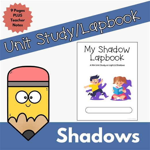 Shadows Unit Study Lapbook Printable | Light and Shadow Science Activities - Etsy