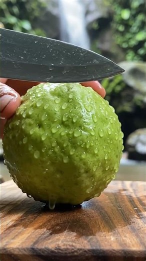 Guava Cutting ASMR 🍈 Thin Juicy Slices | Relaxing Waterfall Sounds No Talking