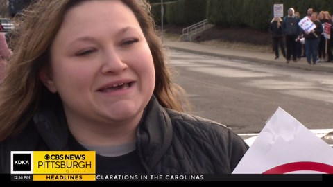 Nurses at Butler Memorial Hospital picketing for safer working conditions