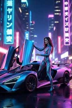 Scifi Hot girl with super car