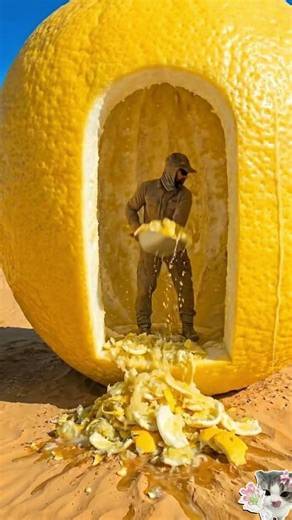I Built a Secret Luxury Lounge Inside a Giant Lemon in the Desert 🍋 Satisfying ASMR Build