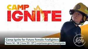 The Surprise Fire-Medical Department is excited to offer a one-week camp for high school girls, providing a unique opportunity to learn directly from female firefighter mentors. 👩‍🚒🚒 The deadline to apply is this Friday, May 16! Check out the video for more info or visit surpriseaz.gov/CampIgnite | City of Surprise Government