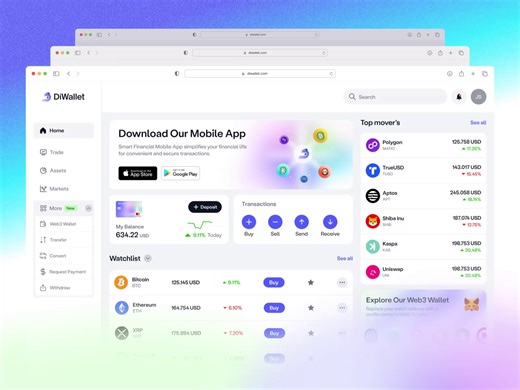 Cryptocurrency Web App - Exchange, Buy, Sell
