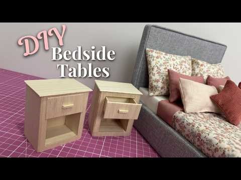I Made Realistic Wooden Bedside Tables for Barbie | With Working Drawers!