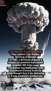 190K views · 1K reactions | On October 30, 1961, the Soviet Union detonated Tsar Bomba over Novaya Zemlya. With a yield of 50 megatons, it remains the largest explosion in human history, more than 4,000 times stronger than Hiroshima. The crew dropping it had only a 50% chance of survival. They made it home, barely. #TheWarRoom #ColdWarHistory #TsarBomba #fblifestyle | The War Room | Facebook