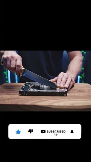 【ASMR】HDDを切断する音｜Cutting a Glass Hard Drive 💎🔪#asmr #shorts