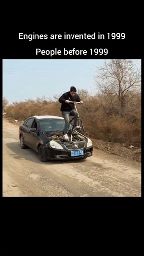 "He actually pedaled a CAR?! 😱 #Shorts", "World's first Bicycle-Car DIY 🚲"