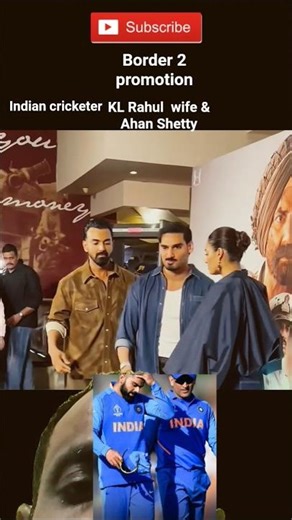 Indian cricketer KL Rahul &wife & Ahan Shetty border 2 permission#trending#shorts feed#cricket