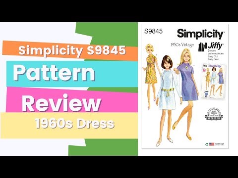 Simplicity 9845 (S9845) Pattern Review VINTAGE REPRINT of 1960s JIFFY Women's Funnel Neck Dress
