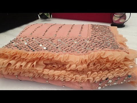 MIRROR WORK DESIGN DESIGNER SAREE WITH ZARI WORK #zarangsaree #designersaree #saree