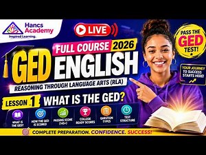 🎓 GED English Full Course 2026 LIVE | Lesson 1: What is the GED? | Reasoning Through Language Arts