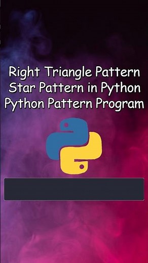 Right Triangle Star Pattern in Python | Beginner Pattern Program #coding #python
