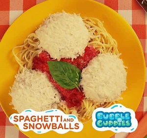 Would you and your kid try the winter edition of spaghetti and meatballs: Spaghetti and Snowballs?🍝 | Nickelodeon Family