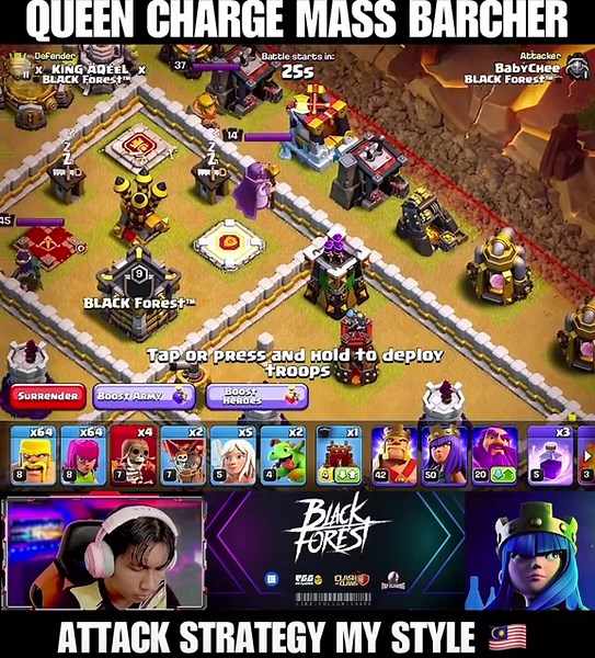 Queen Charge - MASS BARCHER Strategy for TH11 MAX in Clash of Clans