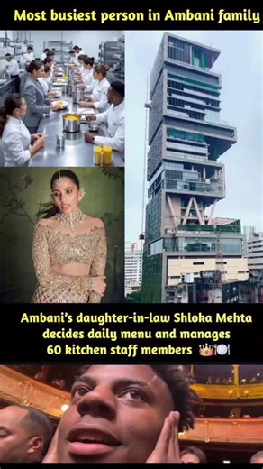 news and media experts on Instagram: "Shloka Mehta, the elder daughter-in-law of Mukesh Ambani, is reported to decide the daily menu and personally manage approximately 60 kitchen staff members at the Ambani family's Antilia residence. Her role includes overseeing meal planning, specialty dishes, and arrangements for both family and guests, ensuring that everything adheres to family traditions and preferences, especially their vegetarian diet . #Ambani #ShlokaMehta #Antilia KitchenManagement Lux