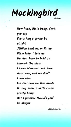 Mockingbird - Eminem (Lyrics) #lyrics #eminem #mockingbird #englishsongs