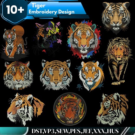 Tiger Embroidery Design, Walking Tiger Embroidery , Safari Embroidery, Tiger Mini, Animal Embroidery, Machine Embroidery Design - Etsy