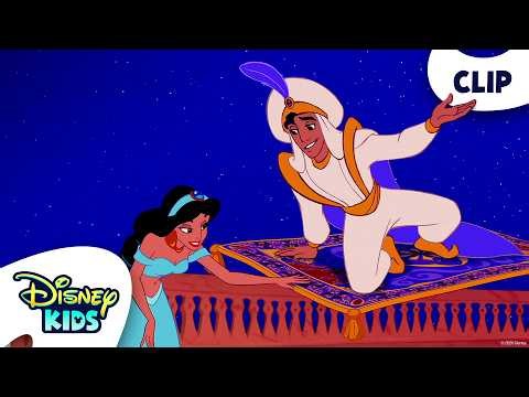 Aladdin Takes Jasmine On A Magic Carpet Ride ✨ | Aladdin | ‪@disneykids‬