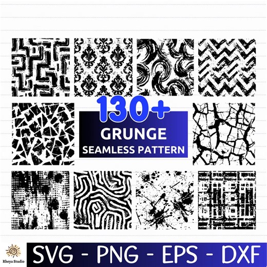 130+ Distressed Grunge SVG Bundle | Seamless Texture & Vintage Background for Cricut and Silhouette Crafts (svg Png Eps Dxf) - Etsy